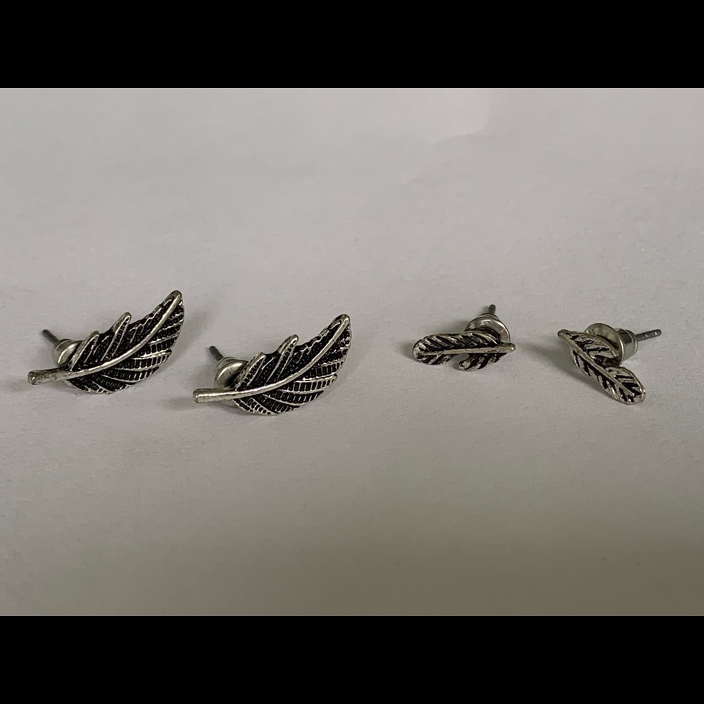 Small + Large Feather Earring Set